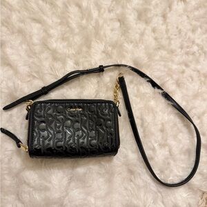 Calvin Klein Embossed Black Crossbody Bag